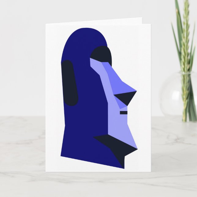 Rapa-Nui Moai - Easter Island Holiday Card (Front)