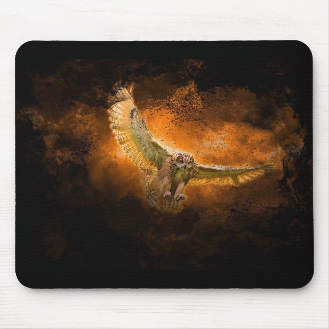Rapacious Owl Mouse Mat (Front)