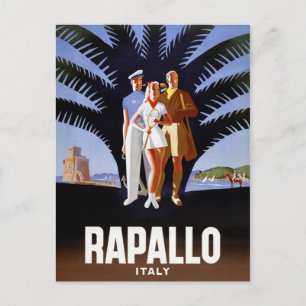 Rapallo Italy Vintage Travel Poster Postcard