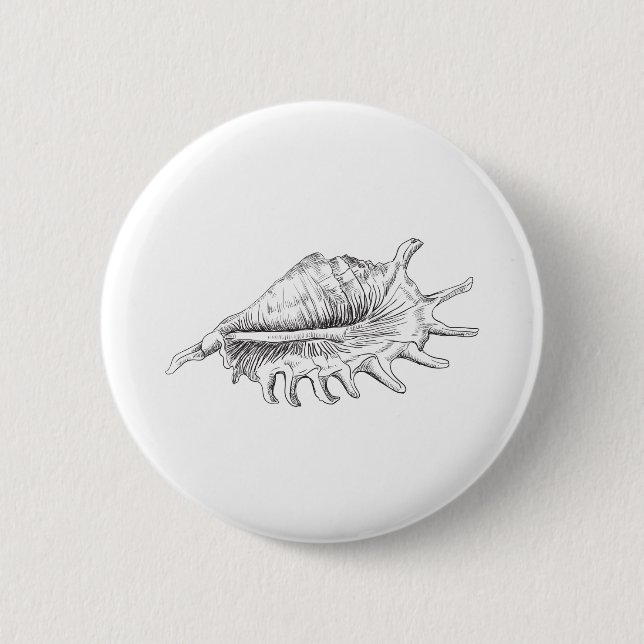 Rapana Seashell 6 Cm Round Badge (Front)