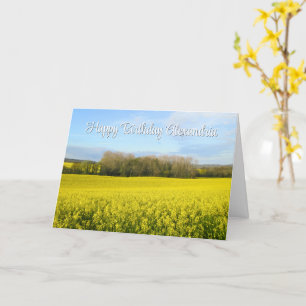 Rapeseed Encircles the Forest - Custom Birthday Card