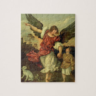 Raphael and Tobias, 1507-8 (oil on panel) Jigsaw Puzzle