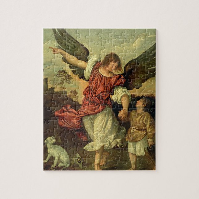 Raphael and Tobias, 1507-8 (oil on panel) Jigsaw Puzzle (Vertical)