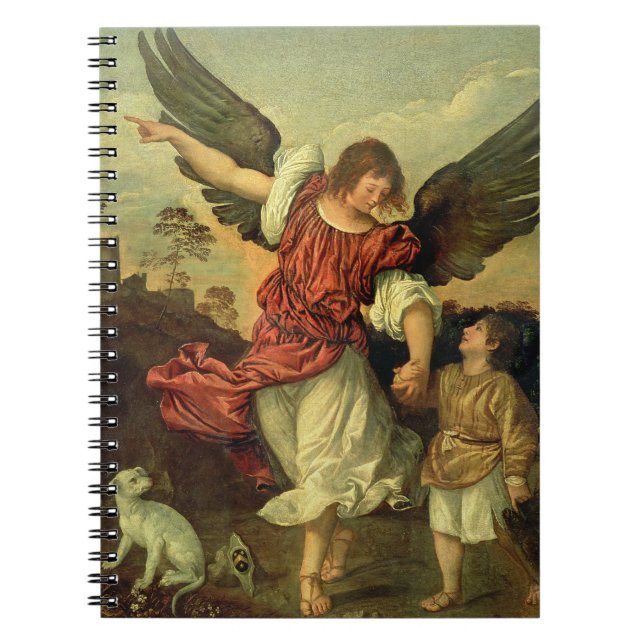 Raphael and Tobias, 1507-8 (oil on panel) Notebook (Front)