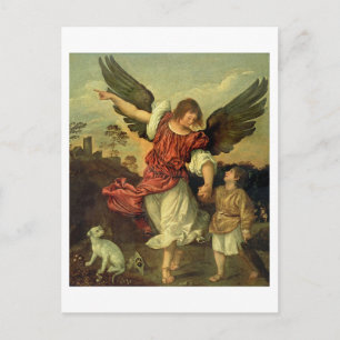 Raphael and Tobias, 1507-8 (oil on panel) Postcard