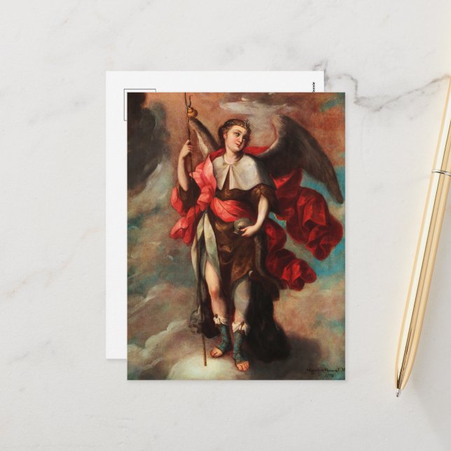 Raphael Archangel by Fray Miguel de Herrera Holiday Postcard (Front/Back In Situ)