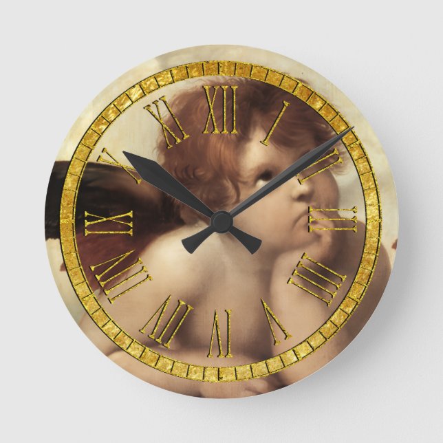 Raphael Cherub Sistine Chapel Round Clock (Front)
