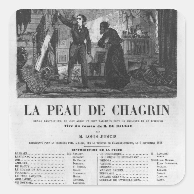 Raphael de Valentin and the shopkeeper Square Sticker (Front)