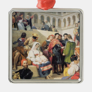 Raphael in the Vatican, 1832 (oil on canvas) Metal Tree Decoration