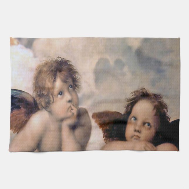 Raphael Italian Cherub Angels Kitchen Towel (Horizontal)