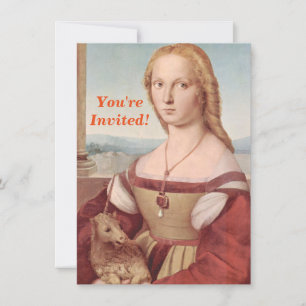 Raphael Lady and the Unicorn Classic fine art Invitation