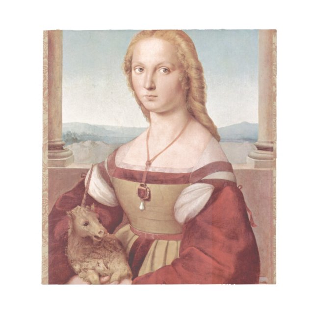Raphael Lady and the Unicorn Classic fine art Notepad (Front)