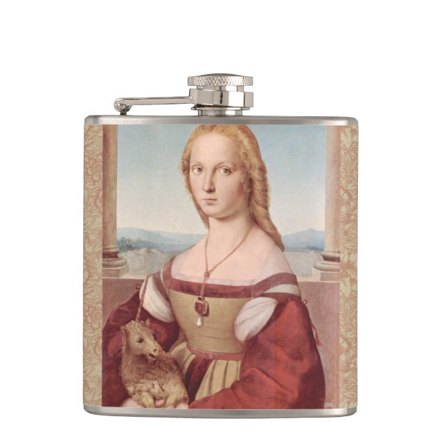 Raphael Lady and Unicorn Classic Hip Flask (Front)