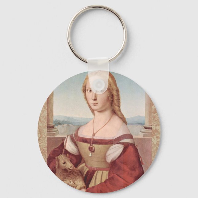 Raphael Lady and Unicorn Classic Key Ring (Front)