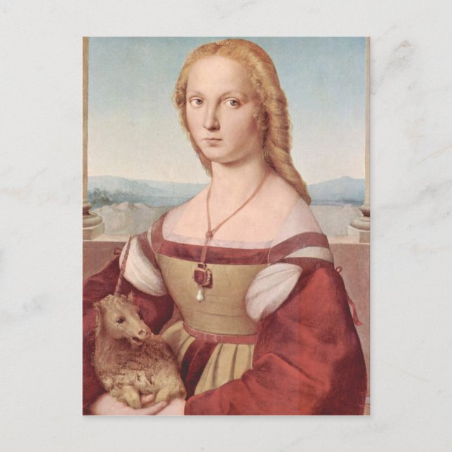 Raphael Lady and Unicorn Classic Postcard (Front)