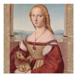 Raphael Lady and Unicorn Classic Poster