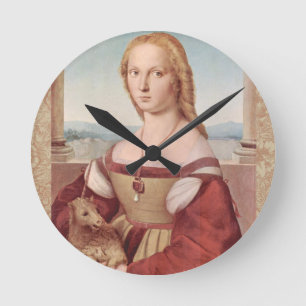 Raphael Lady and Unicorn Classic Round Clock