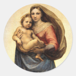 Raphael Madonna and Christ Child ... 1512 Classic Round Sticker