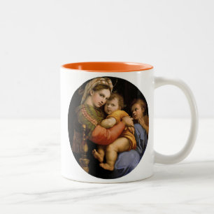 Raphael , Madonna della seggiola Two-Tone Coffee Mug