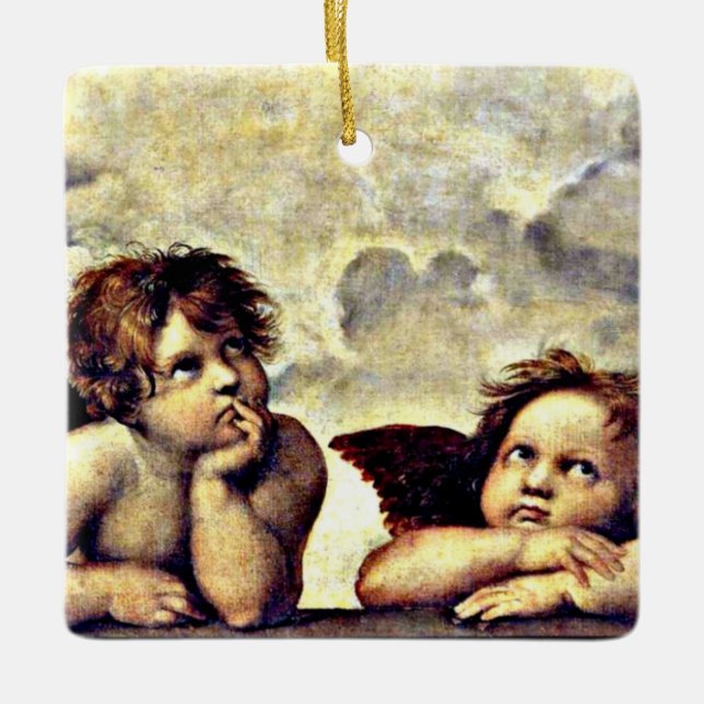 Raphael: Putti, Detail from the Sistine Madonna, Ceramic Ornament (Front)