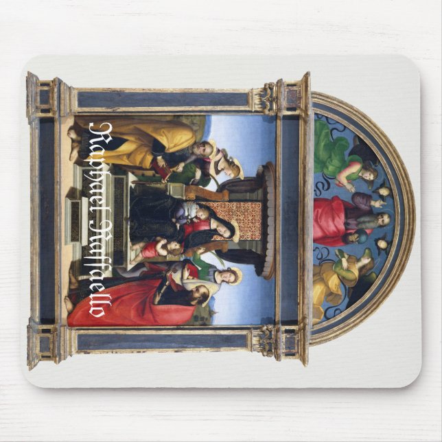 Raphael Raffaello Madonna and Child Enthroned Mouse Mat (Front)