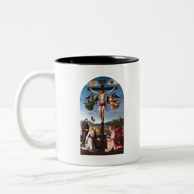 Raphael Raffaello The Mond Crucifixion Jesus Two-Tone Coffee Mug (Left)