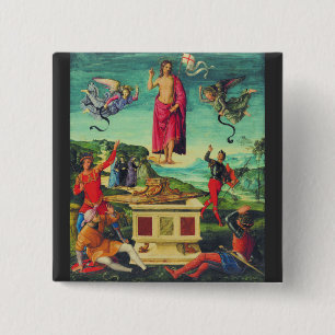 Raphael Resurrection Of Jesus Christ Art 15 Cm Square Badge