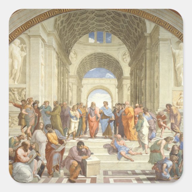 Raphael - School of Athens Square Sticker (Front)