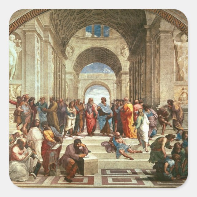 Raphael - School of Athens Square Sticker (Front)