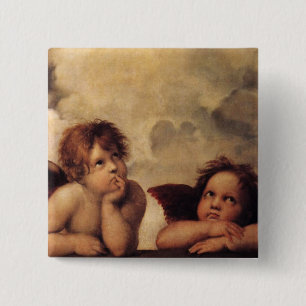 Raphael,Sistine Cherub 15 Cm Square Badge