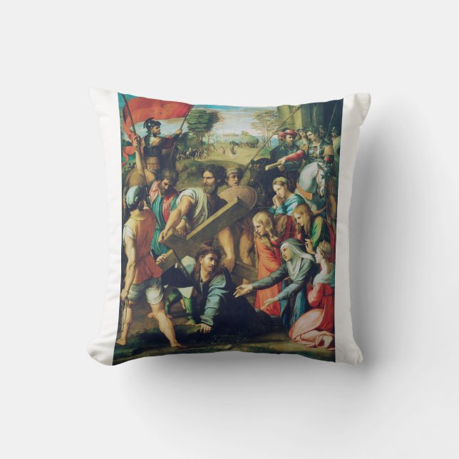 Raphael Spasimo Christ Falling Under Cross Art Cushion (Front)