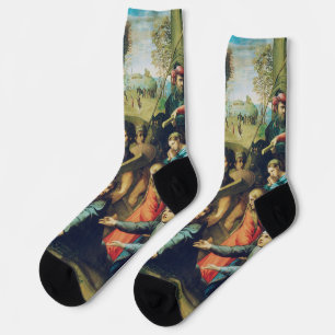 Raphael Spasimo Christ Falling Under Cross Art Socks