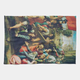 Raphael Spasimo Christ Falling Under Cross Art Tea Towel