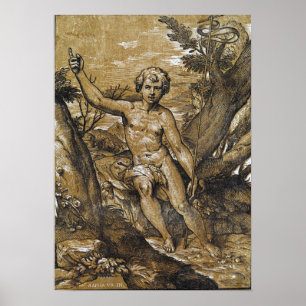 Raphael - St John The Baptist Preaching Poster