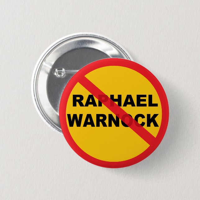 Raphael Warnock Danger 6 Cm Round Badge (Front & Back)