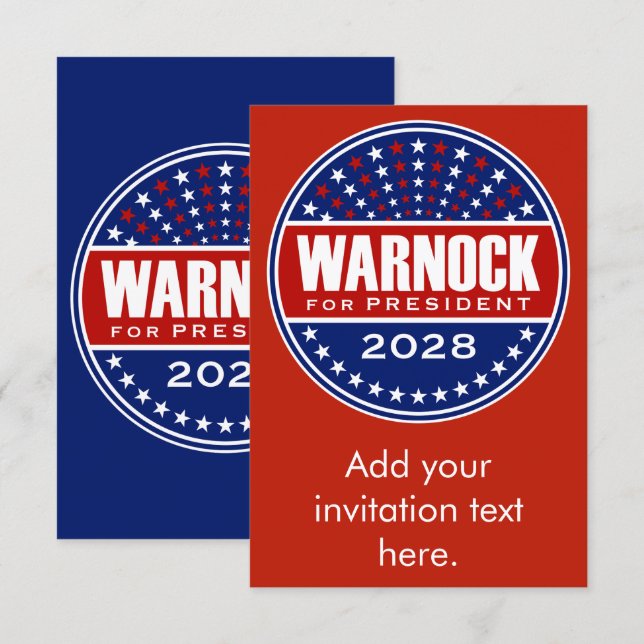 Raphael Warnock for President 2028 (Front/Back)
