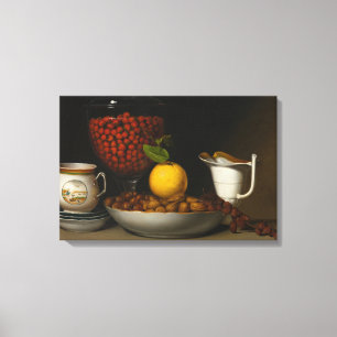 Raphaelle Peale - Still Life - Strawberries, Nuts, Canvas Print
