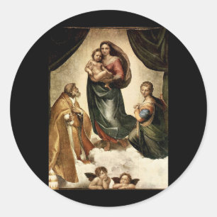 Raphael's Classic "Sistine Madonna" (circa 1513) Round Sticker