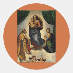 Raphael's Classic "Sistine Madonna" (circa 1513) Round Sticker