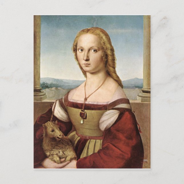 Raphael's Lady with a Unicorn Postcard (Front)
