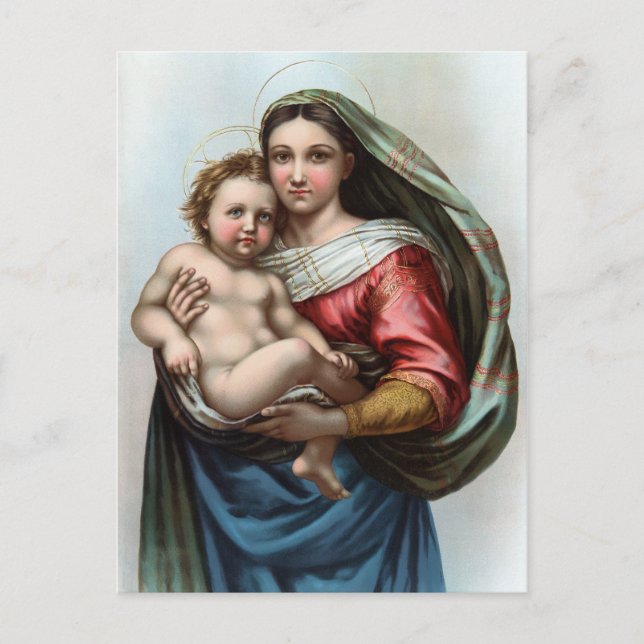 Raphael's Madonna Vintage Poster Restored Postcard (Front)