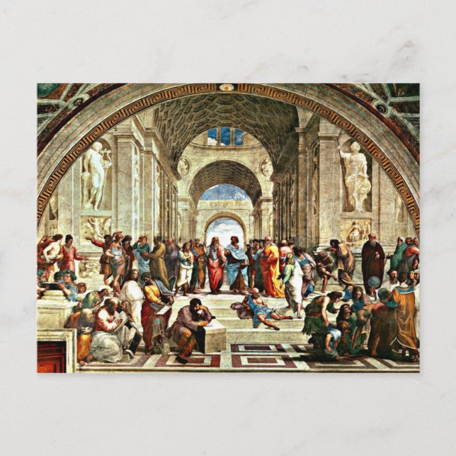 Raphael's "School of Athens" artwork Postcard (Front)