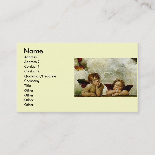 Raphael's "Sistine Madonna" (circa 1513) (Detail) Business Card (Front)