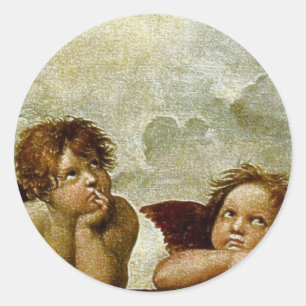 Raphael's "Sistine Madonna" (circa 1513) (Detail) Classic Round Sticker