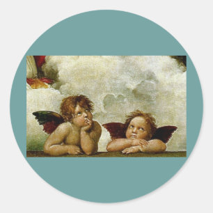 Raphael's "Sistine Madonna" (circa 1513) (Detail) Classic Round Sticker