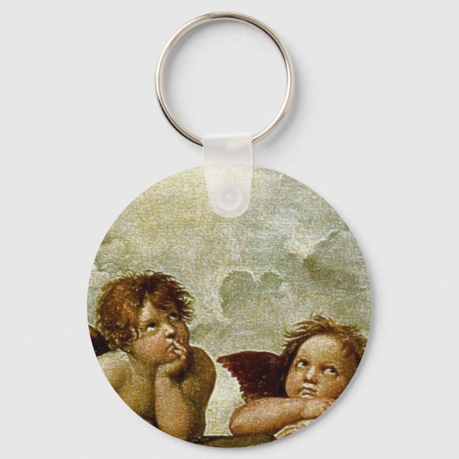 Raphael's "Sistine Madonna" (circa 1513) (Detail) Key Ring (Front)