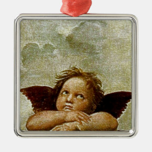 Raphael's "Sistine Madonna" Detail (circa 1513) Metal Tree Decoration