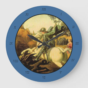 Raphael's "St. George and the Dragon" (circa 1505) Large Clock