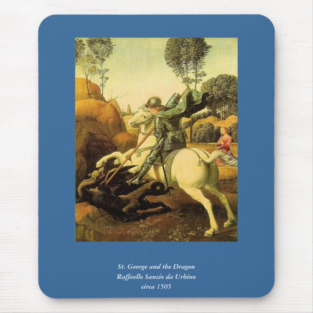 Raphael's "St. George and the Dragon" (circa 1505) Mouse Mat (Front)