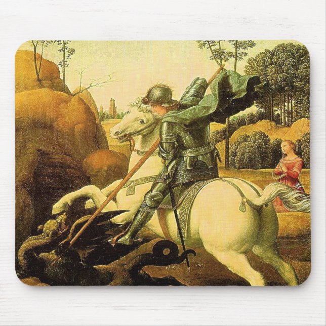 Raphael's "St. George and the Dragon" (circa 1505) Mouse Mat (Front)